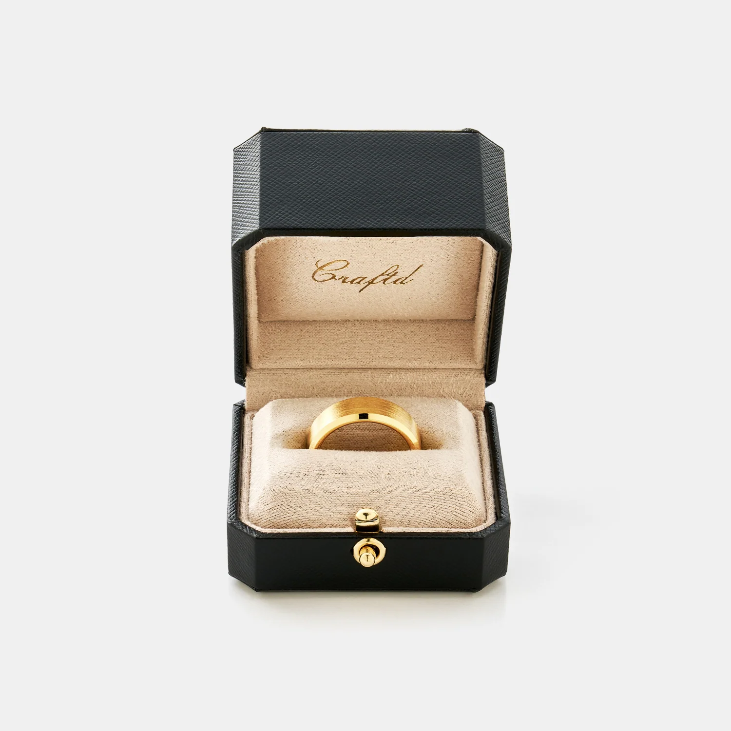 Bevelled Ring (Gold) 8mm | 18ct Gold Tungsten - Image 3