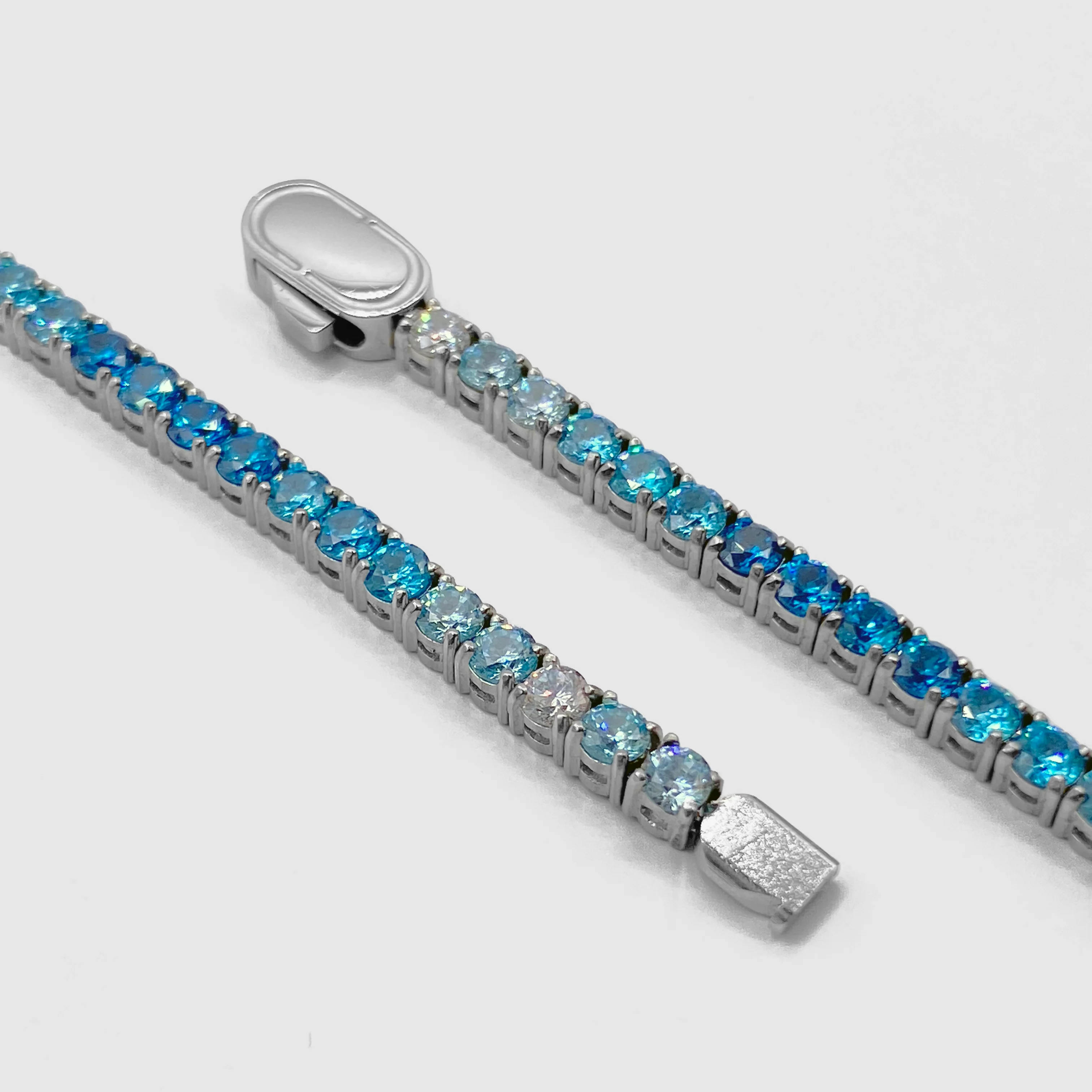 Blue Tennis Chain (Silver) 3mm - Image 4