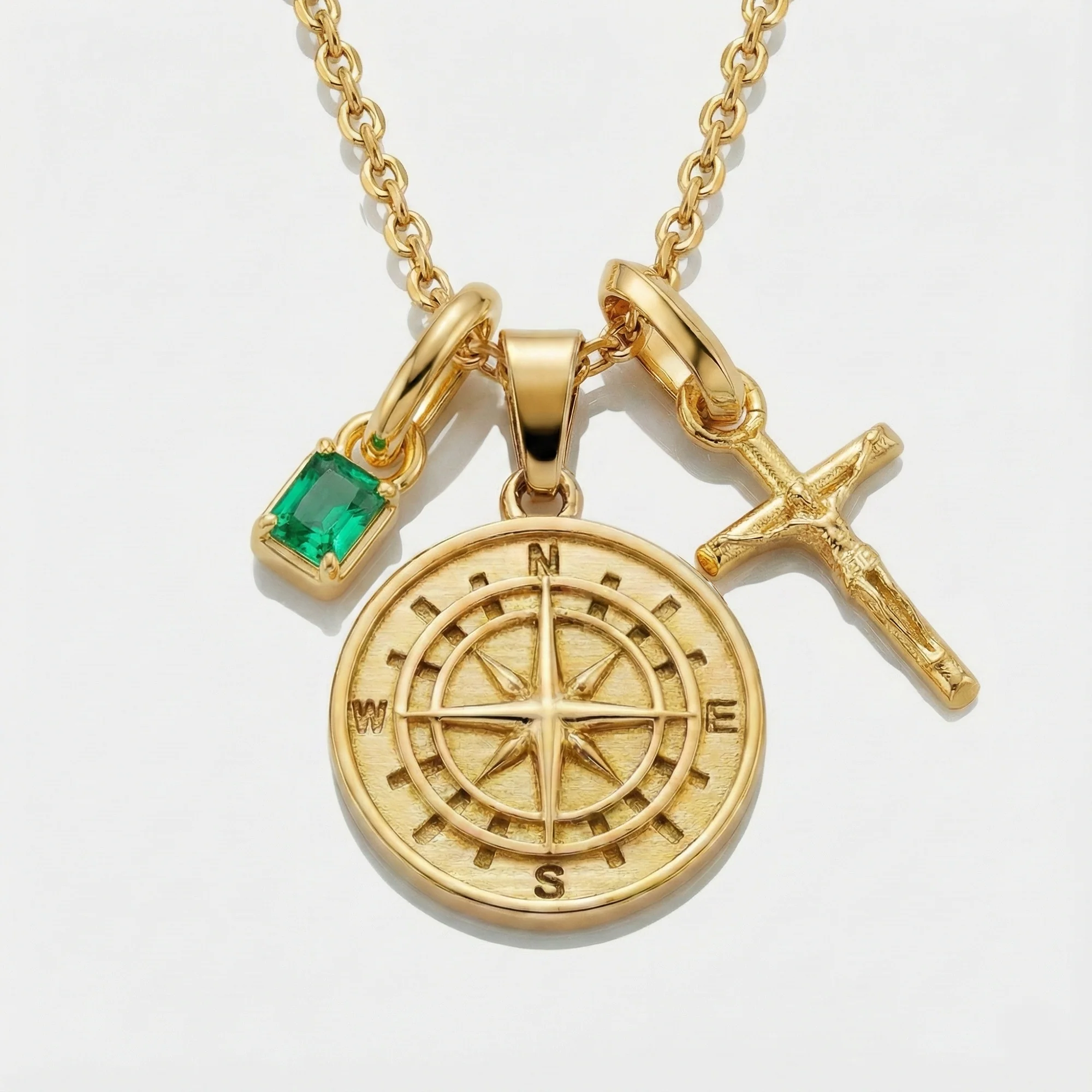 Build Your Own Pendant (Gold) | Emerald Stone - Image 2