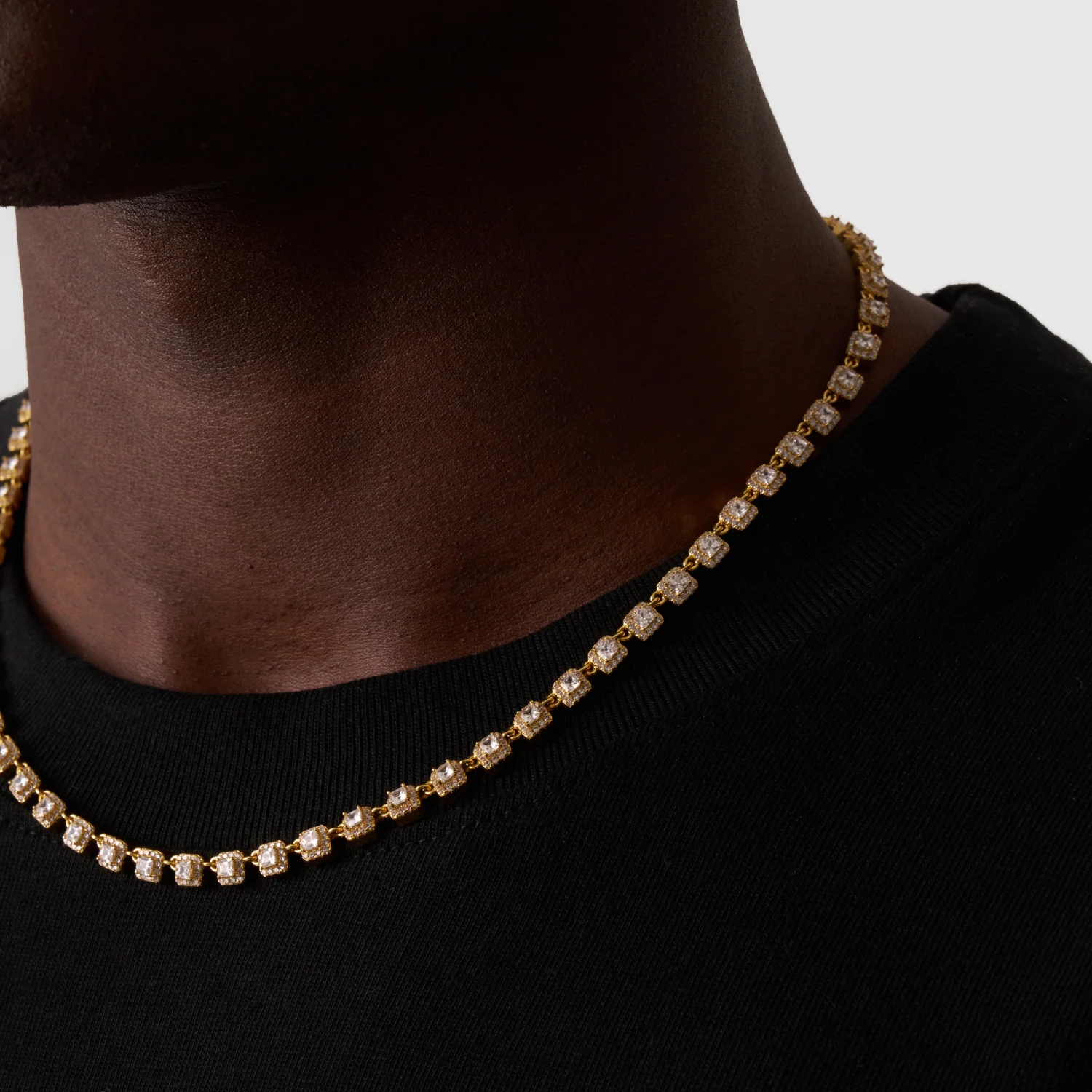 Cluster Stone Tennis Chain (Gold) - Image 5