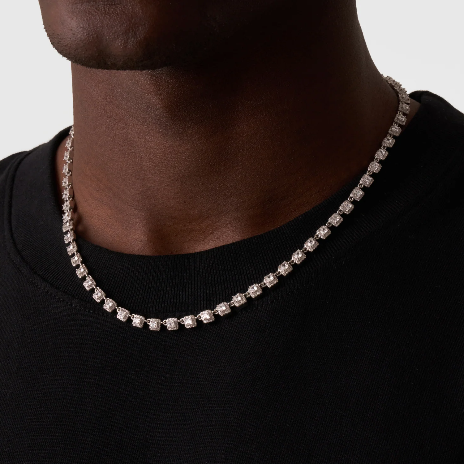 Cluster Stone Tennis Chain (Silver) - Image 4