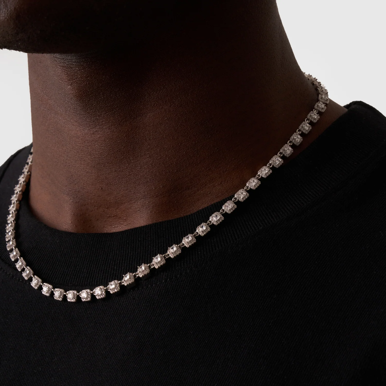Cluster Stone Tennis Chain (Silver) - Image 5