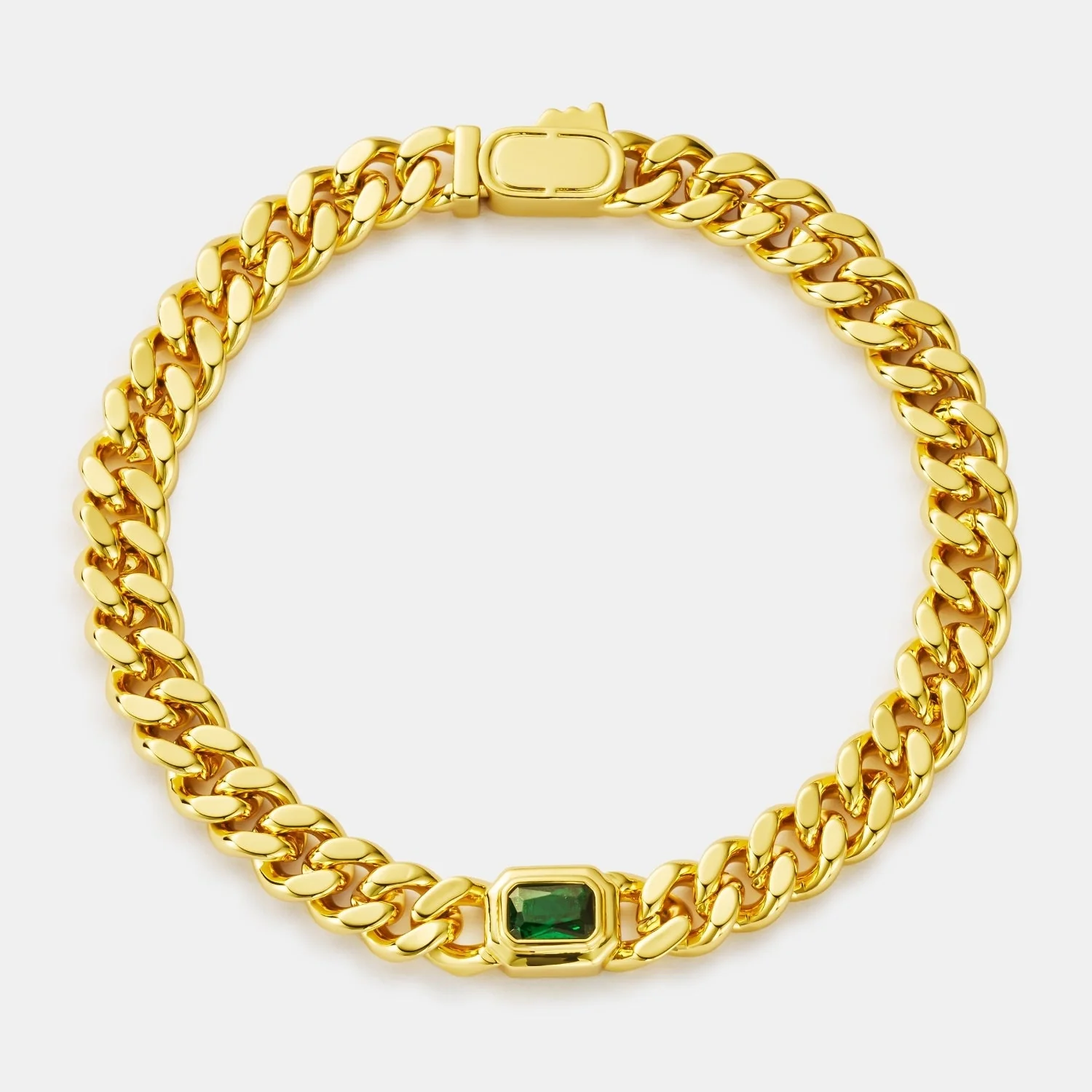 Emerald Cuban Bracelet (Gold) 6mm - Image 4