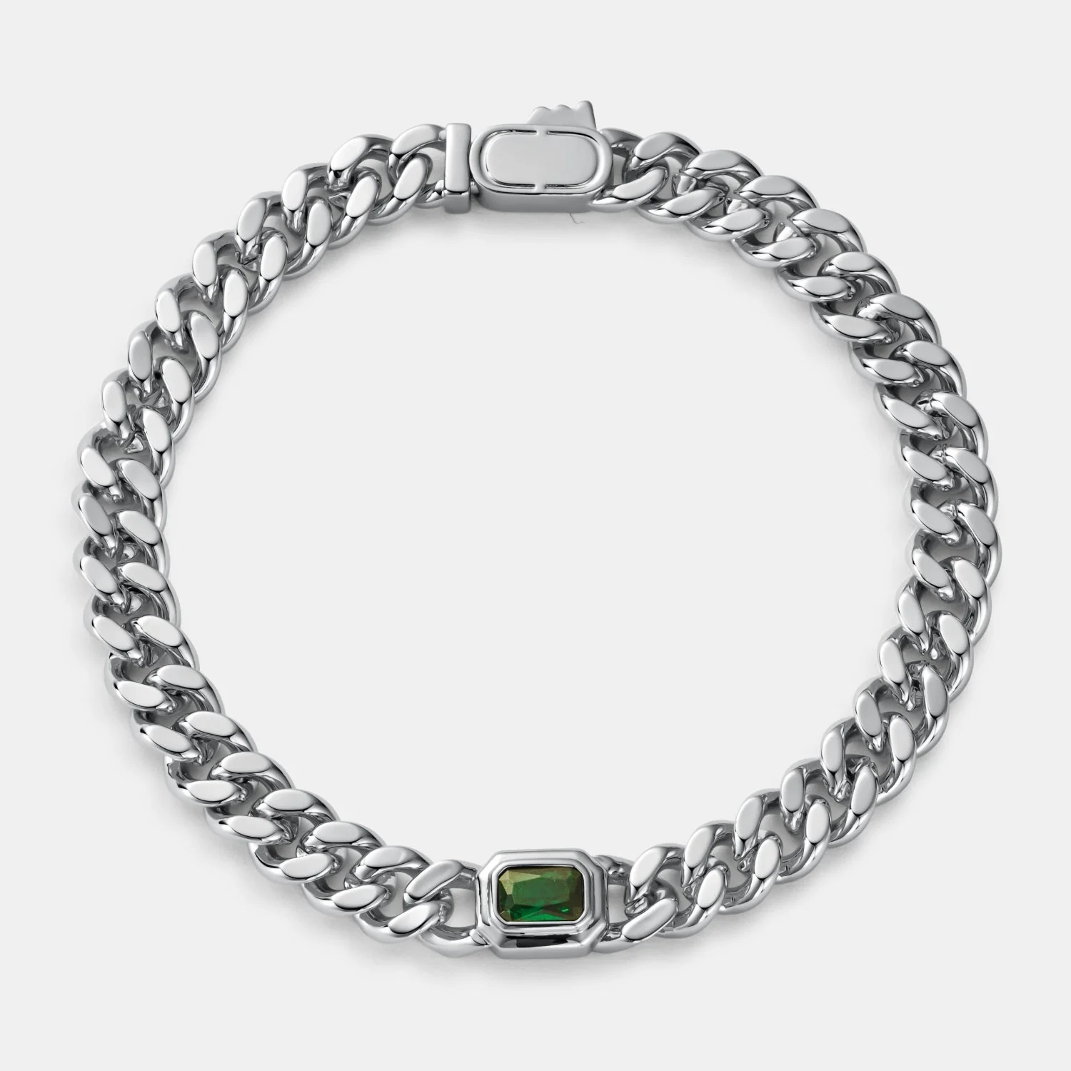 Emerald Cuban Bracelet (Silver) 6mm - Image 4