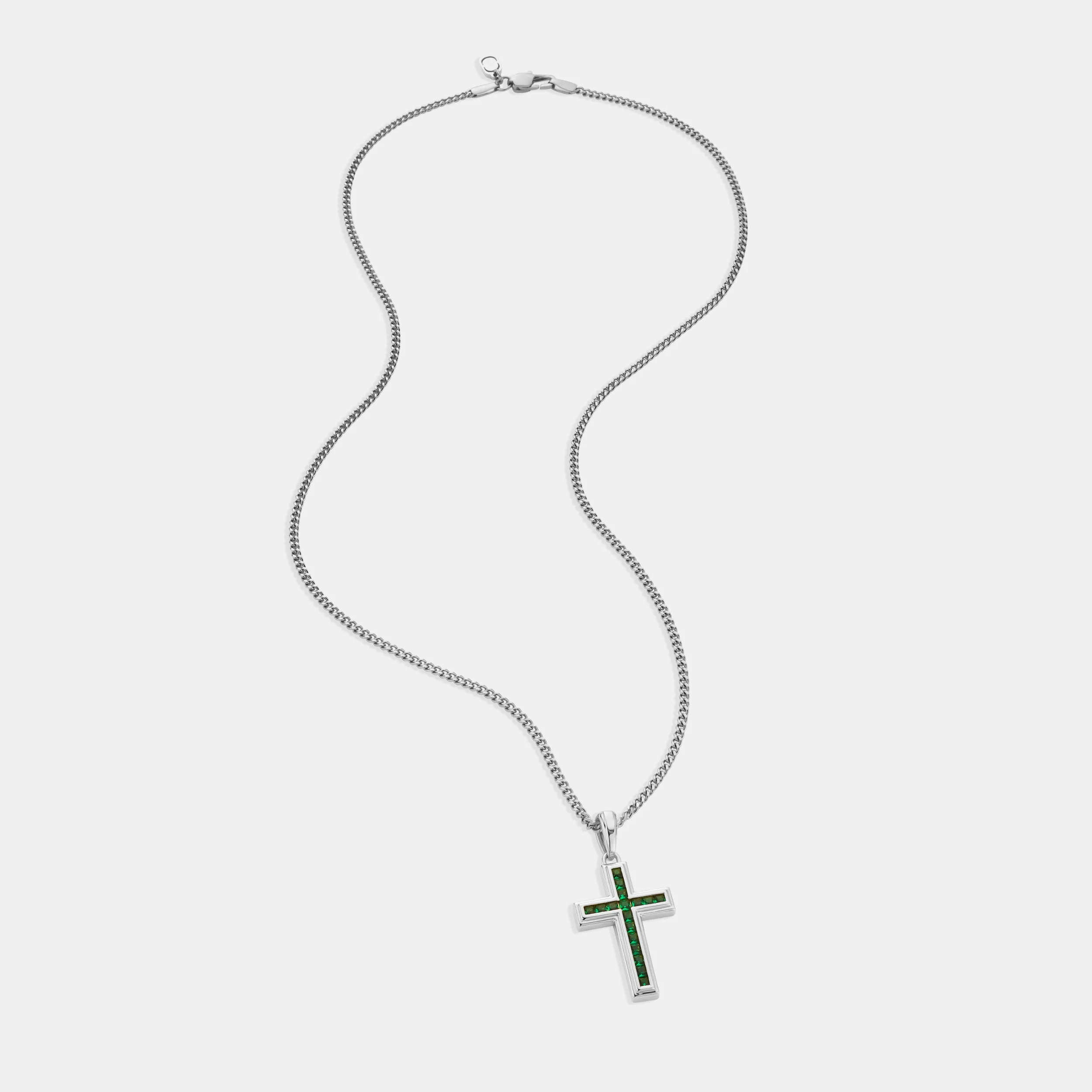 Emerald Stone Cross (Silver) - Image 5