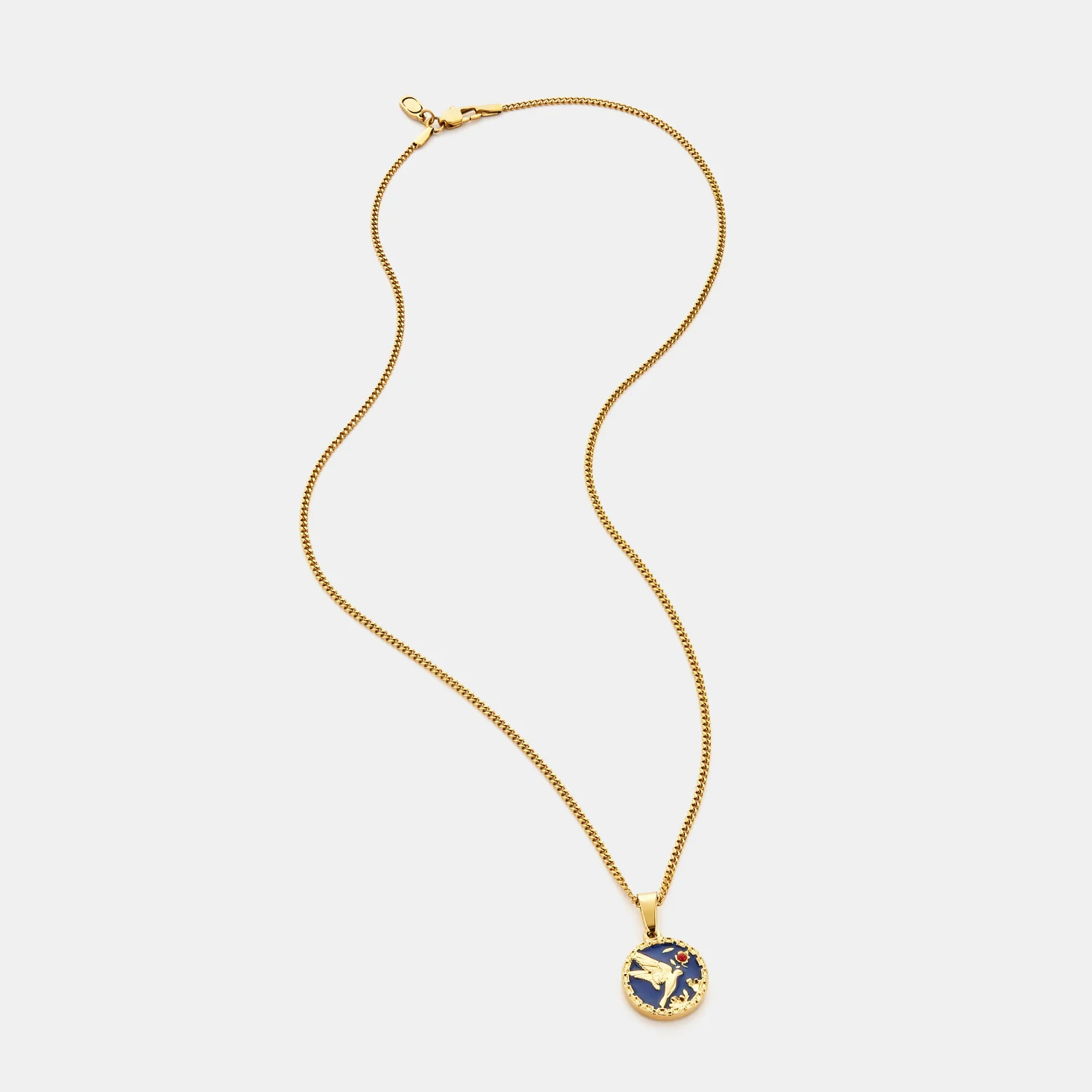 Enamel Swallow Pendant (Gold) - Image 5