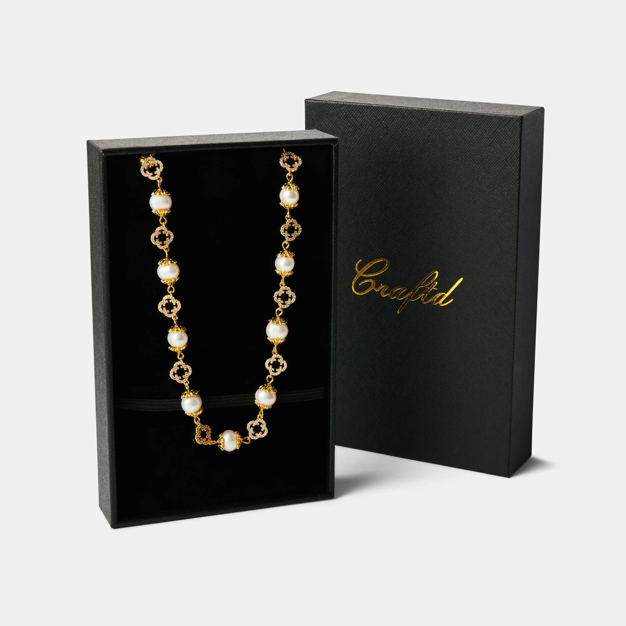 Filigree Real Pearl Necklace (Gold) - Image 7