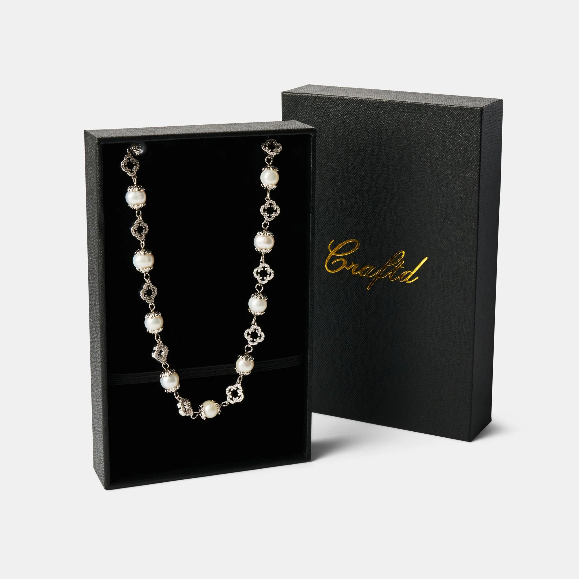 Filigree Real Pearl Necklace (Silver) - Image 8