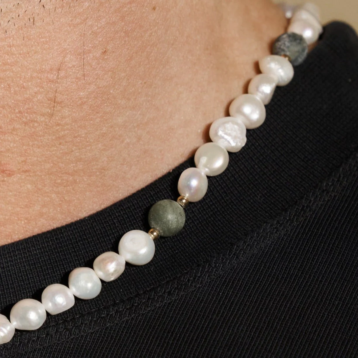 Forest Green - Real Pearl Necklace - Image 3