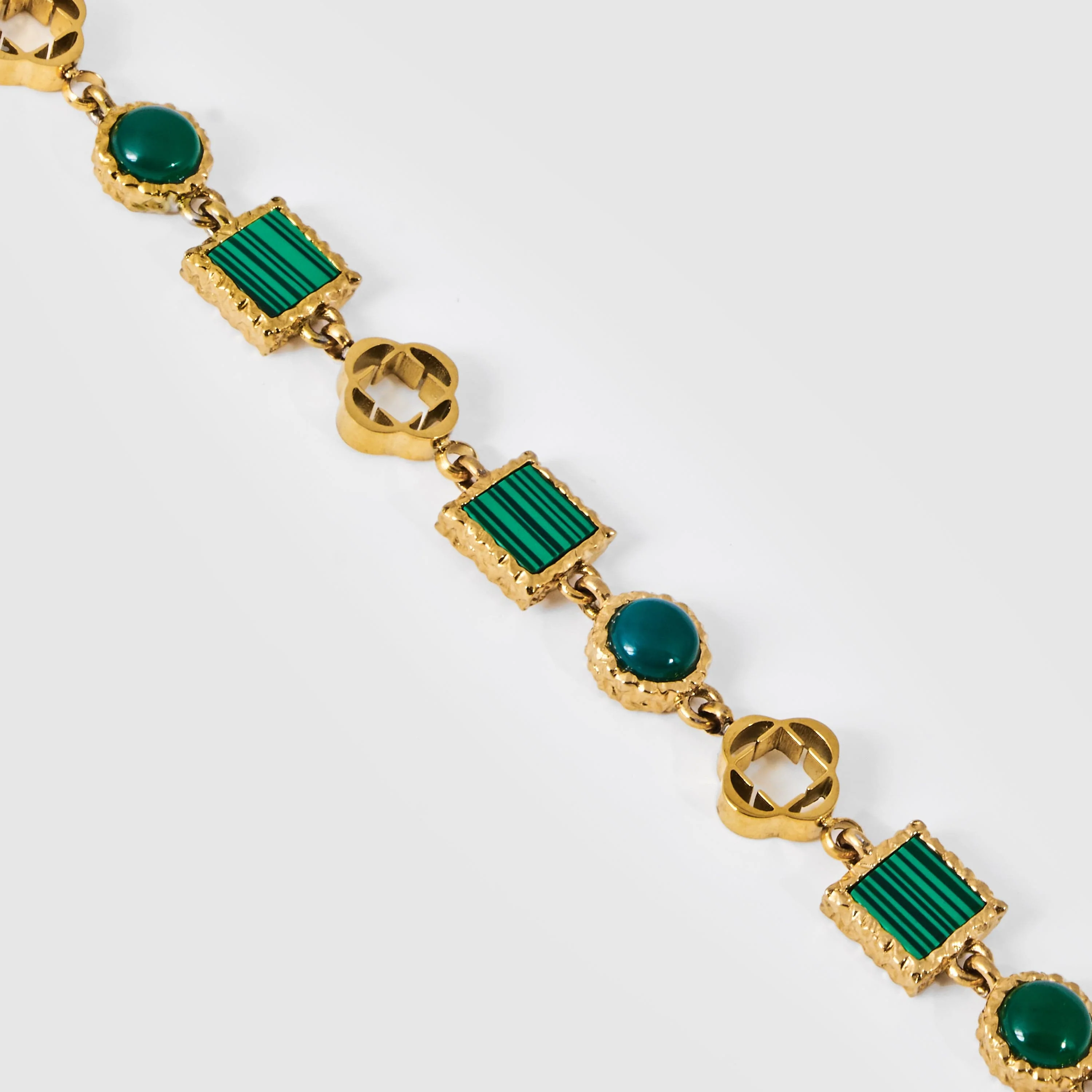 Green Quartz Gemstone Bracelet (Gold) - Image 5