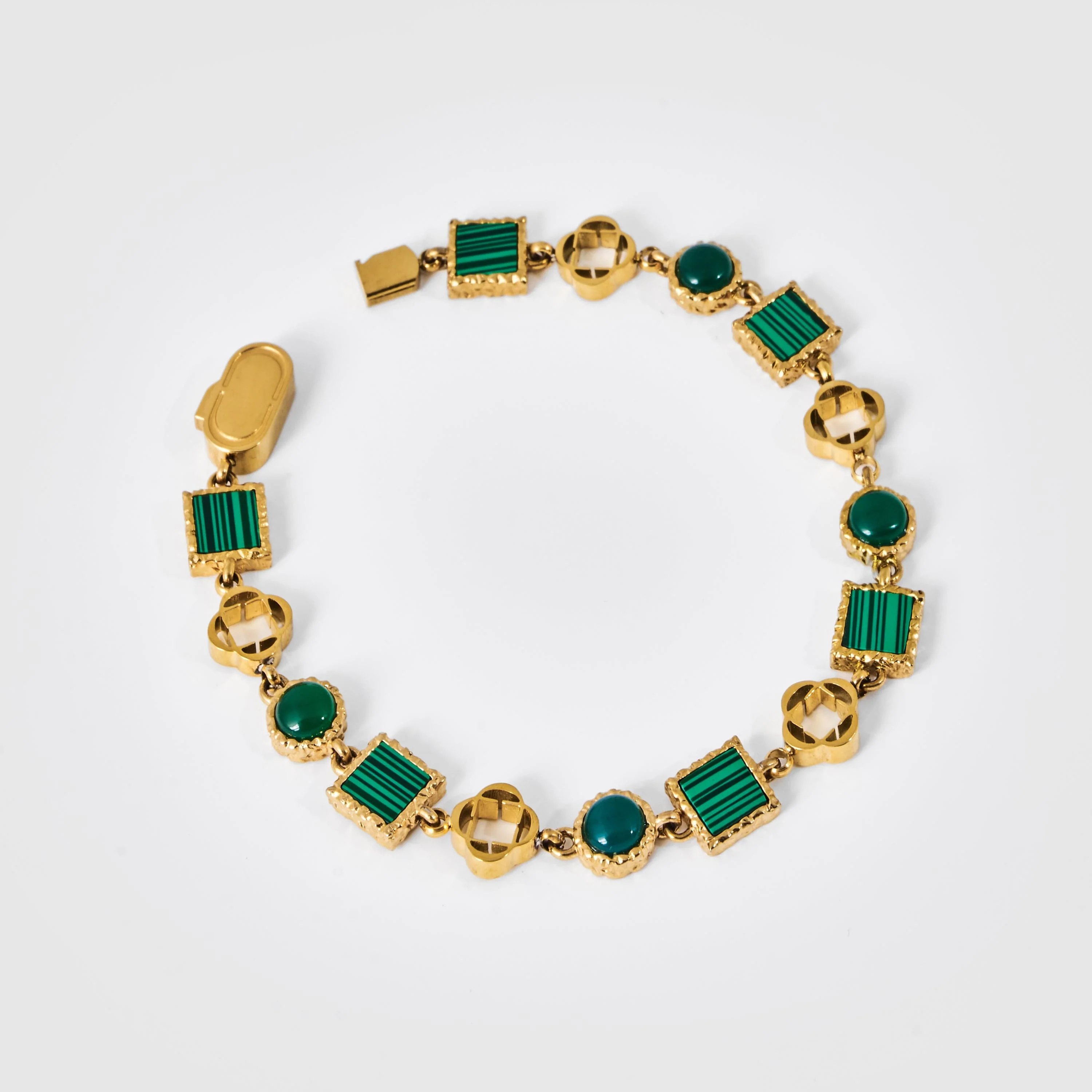 Green Quartz Gemstone Bracelet (Gold) - Image 6