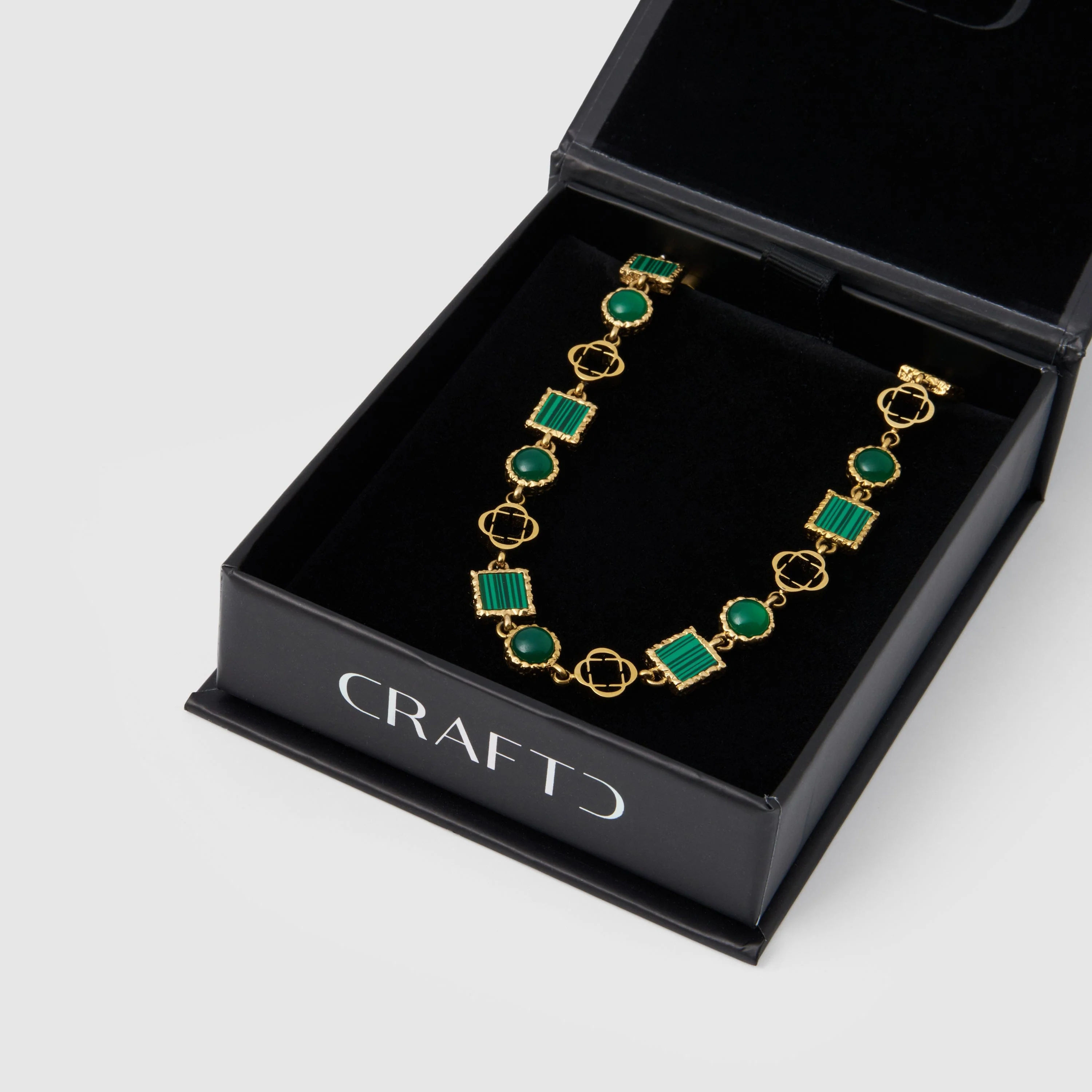 Green Quartz Gemstone Necklace (Gold) - Image 6