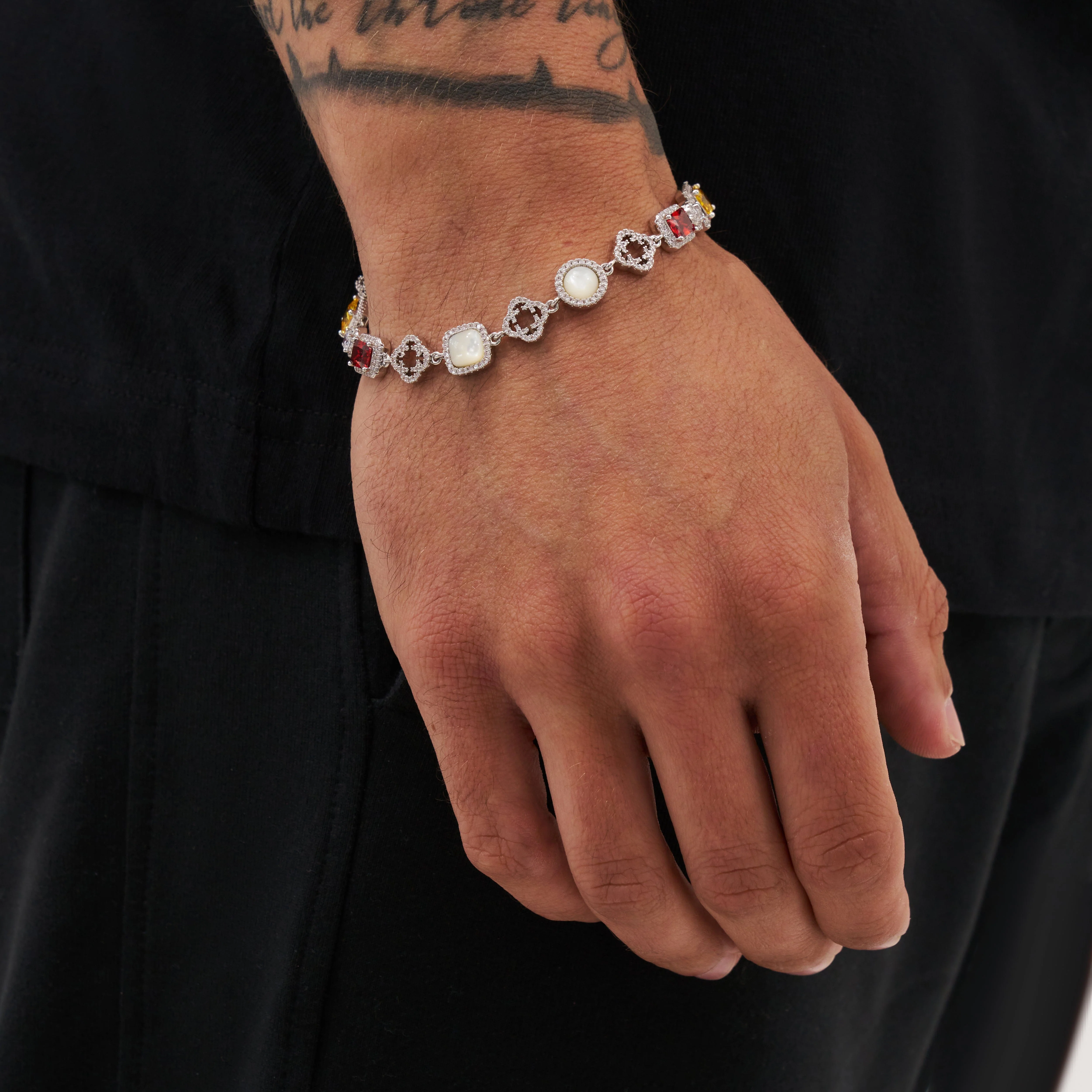 Iced Gemstone Bracelet (Silver) - Image 2