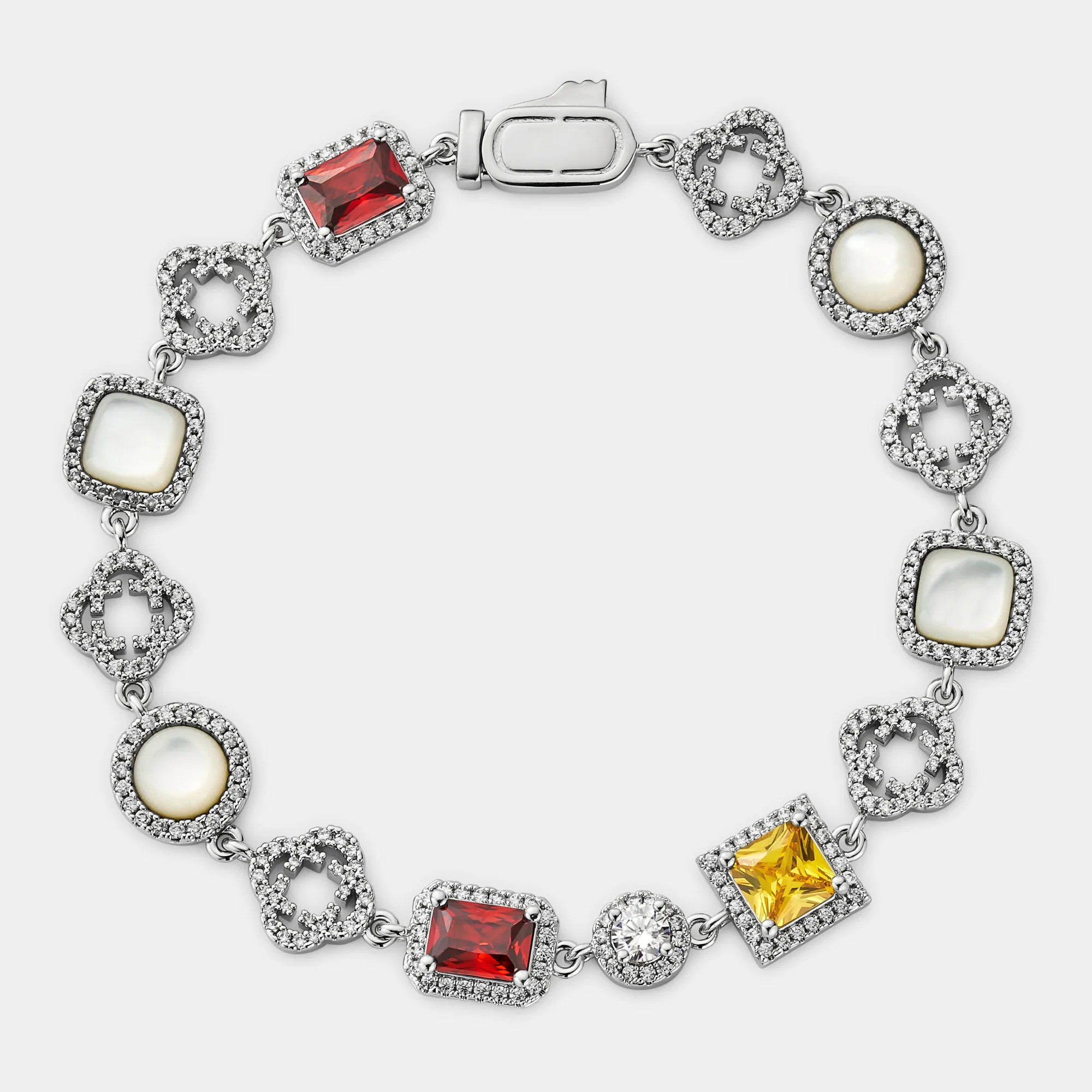 Iced Gemstone Bracelet (Silver) - Image 6