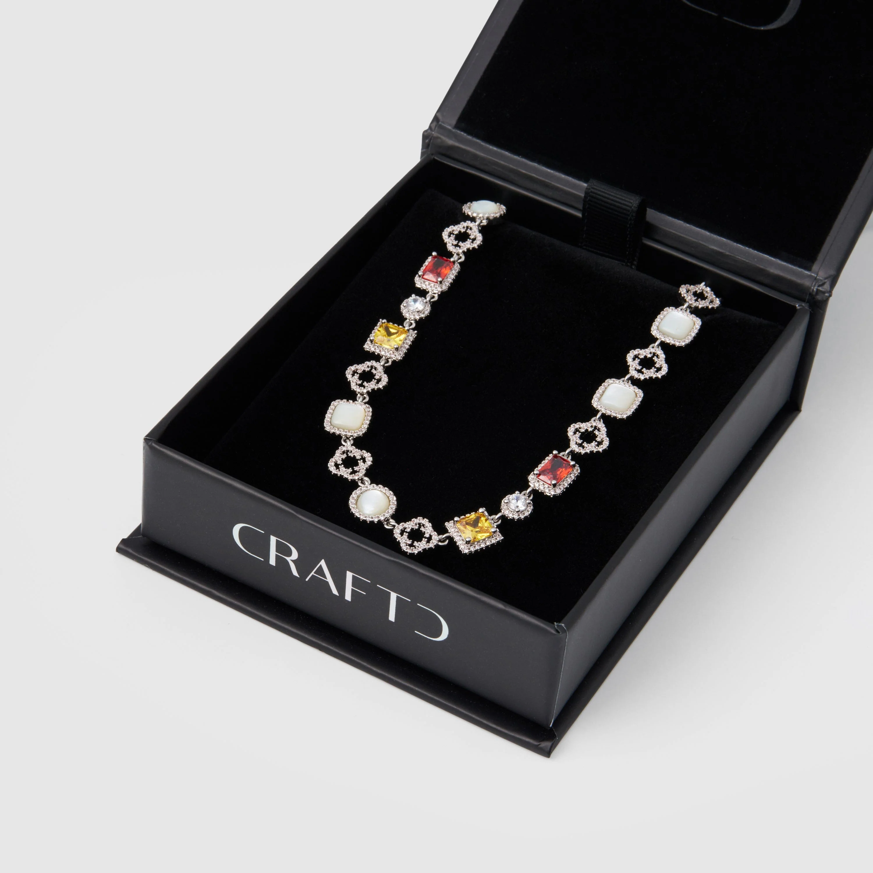 Iced Gemstone Necklace (Silver) - Image 5