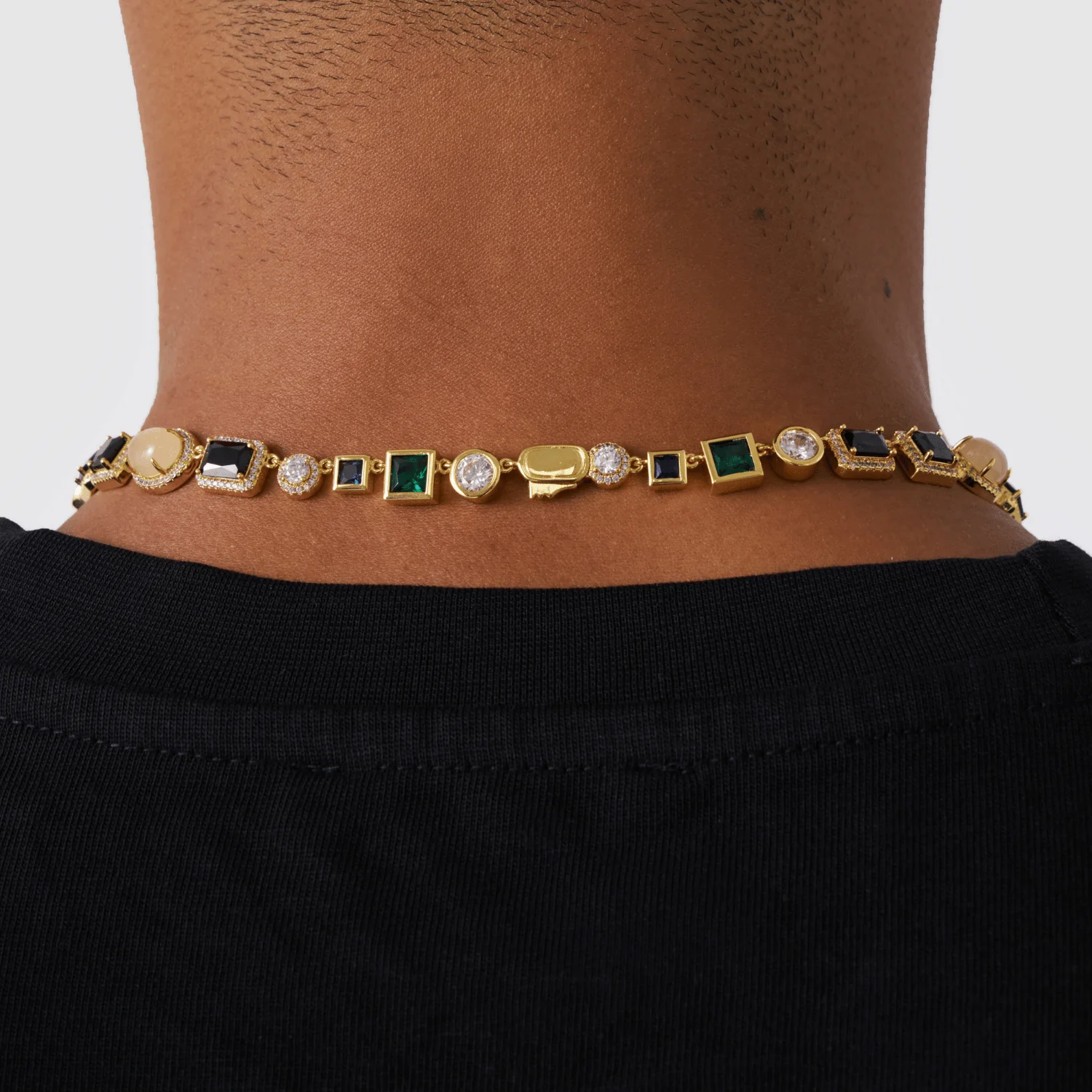 Onyx Gemstone Necklace (Gold) - Image 5
