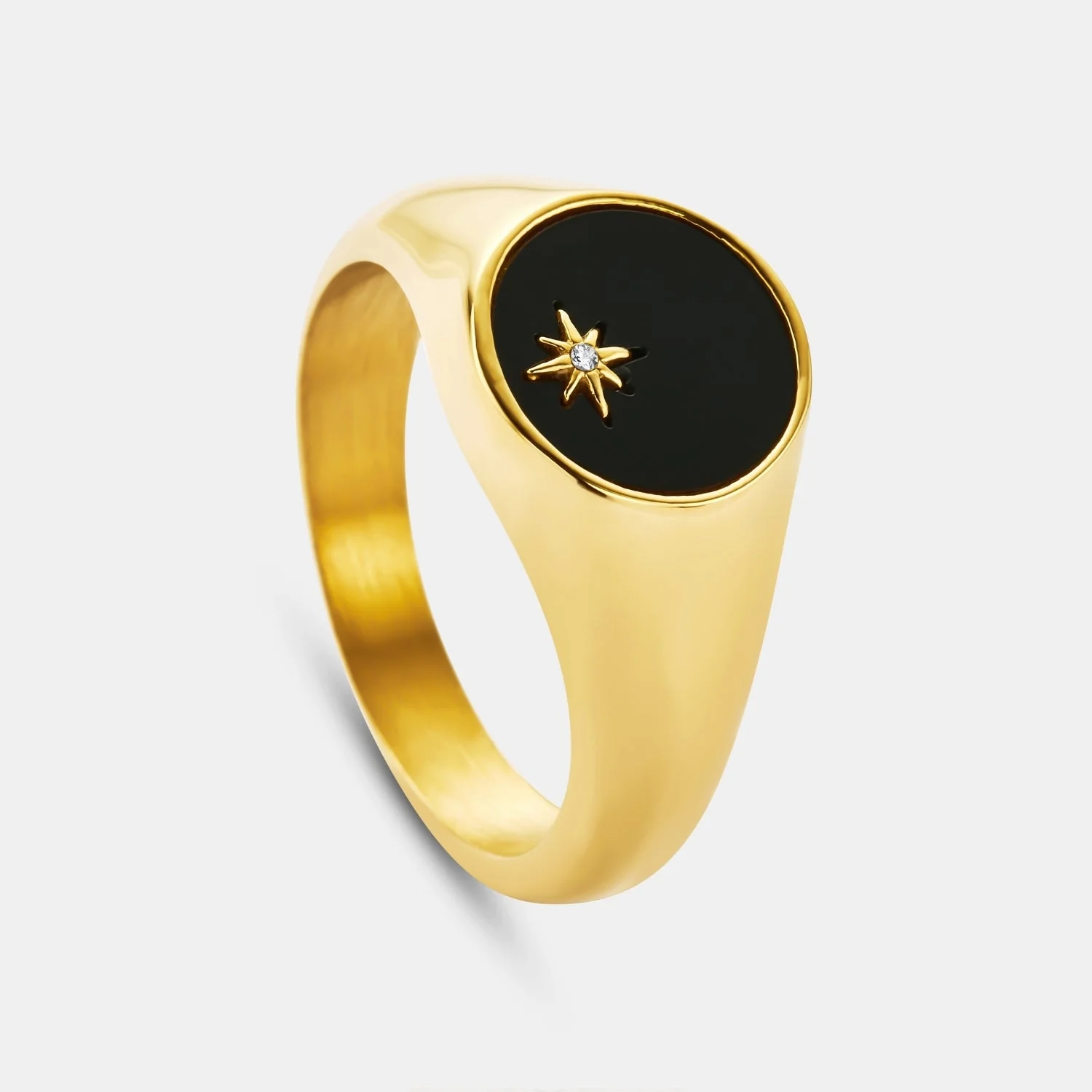 Onyx North Star Signet Ring (Gold) - Image 2