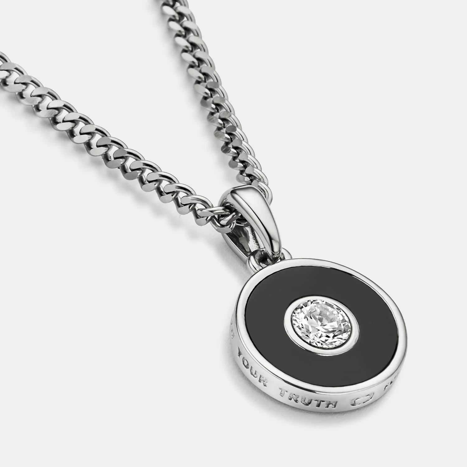 Onyx Round Gem Pendant (Silver) - Image 2