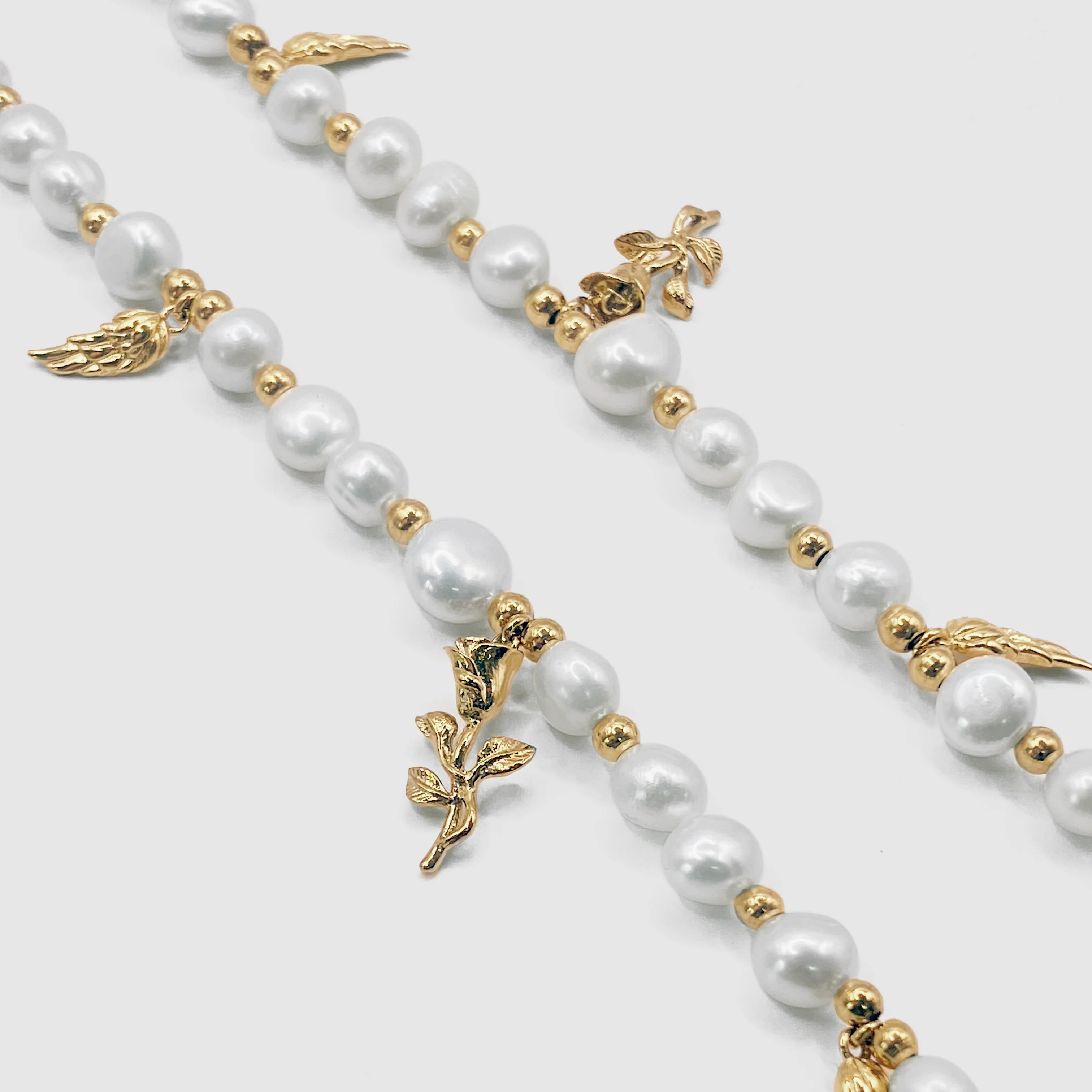 Pendant Real Pearl Necklace (Gold) - Image 8