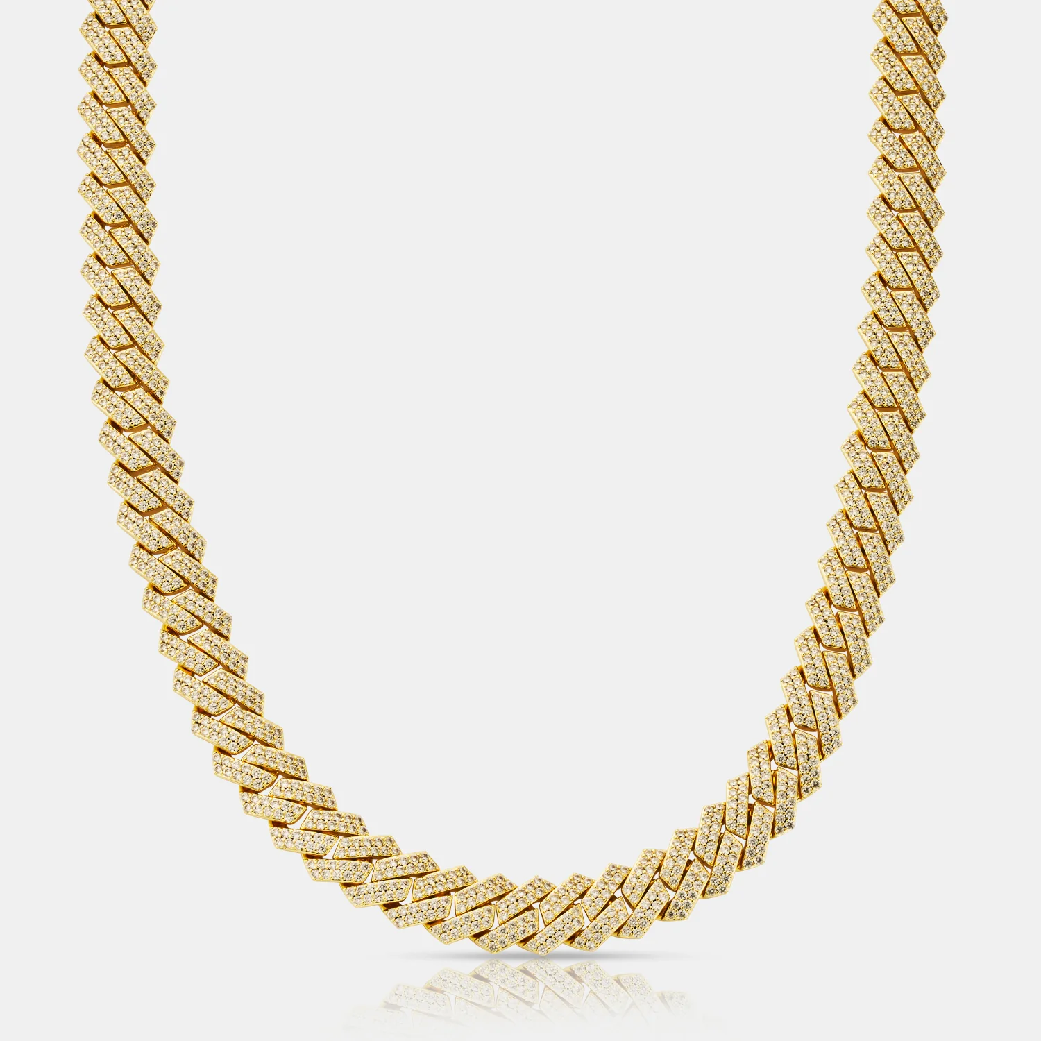 Prong Link Iced Cuban (Gold) 12mm