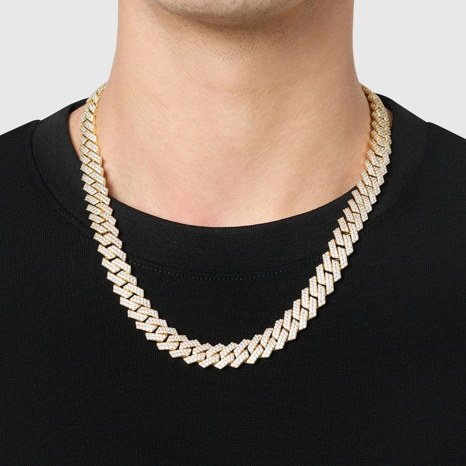 Prong Link Iced Cuban (Gold) 12mm - Image 6