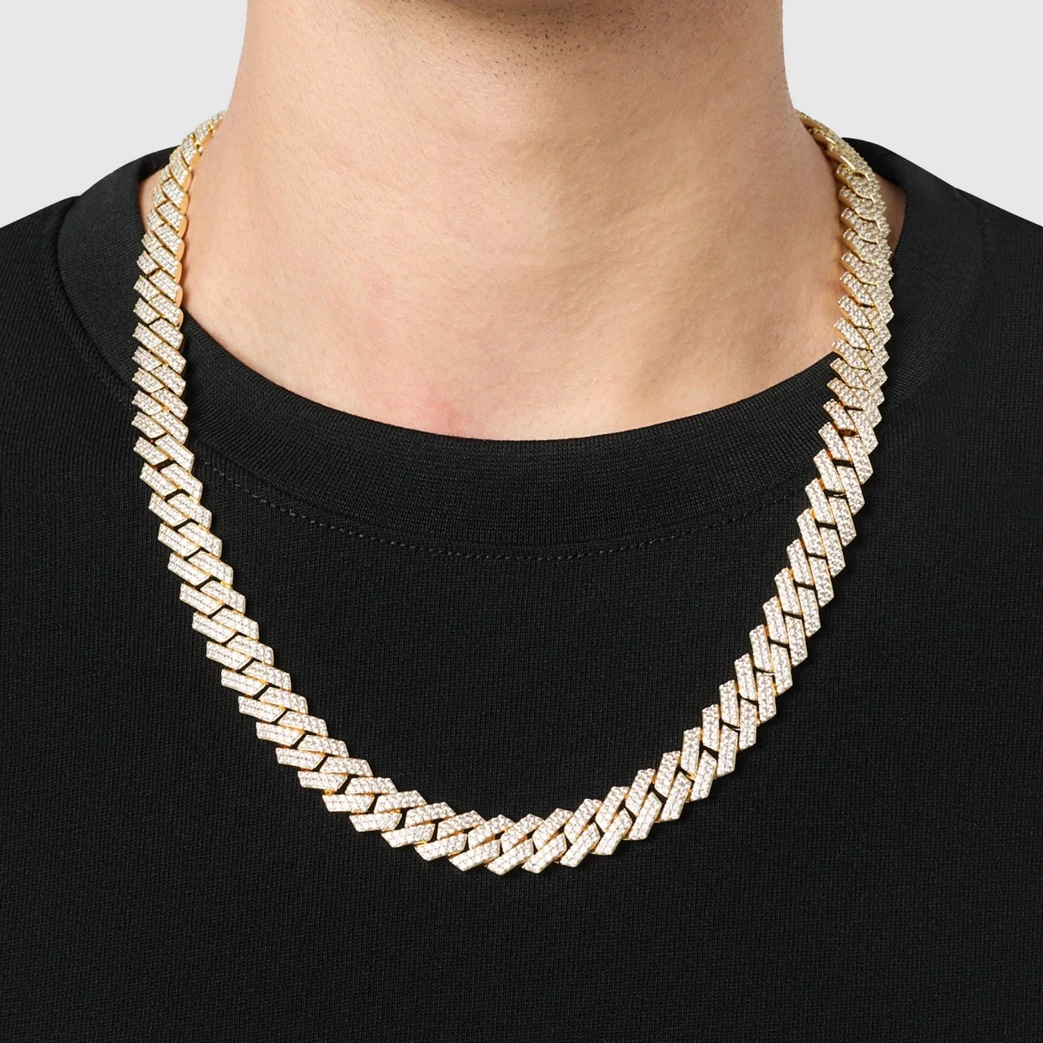 Prong Link Iced Cuban (Gold) 12mm - Image 8