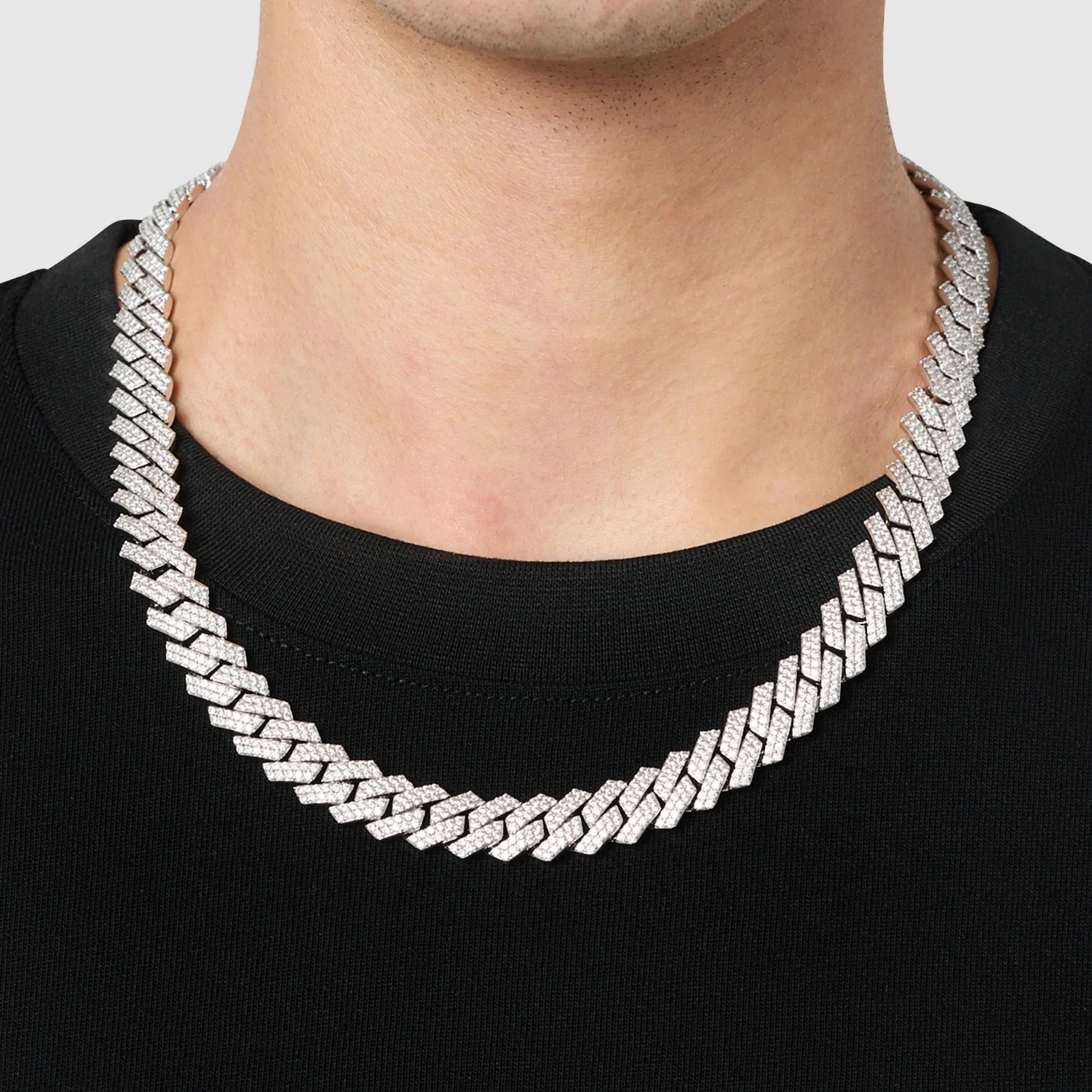 Prong Link Iced Cuban (Silver) 12mm - Image 6