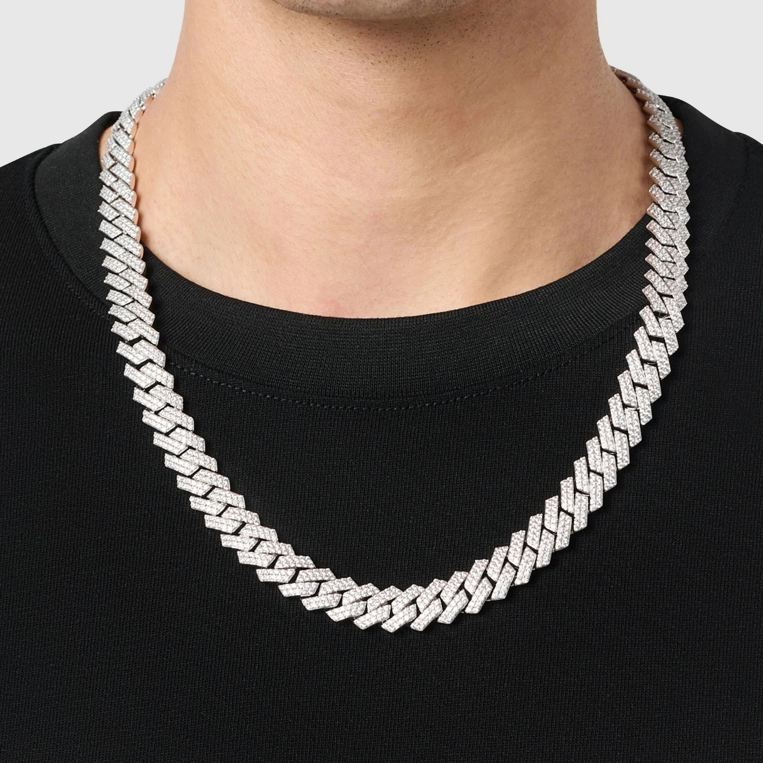 Prong Link Iced Cuban (Silver) 12mm - Image 8