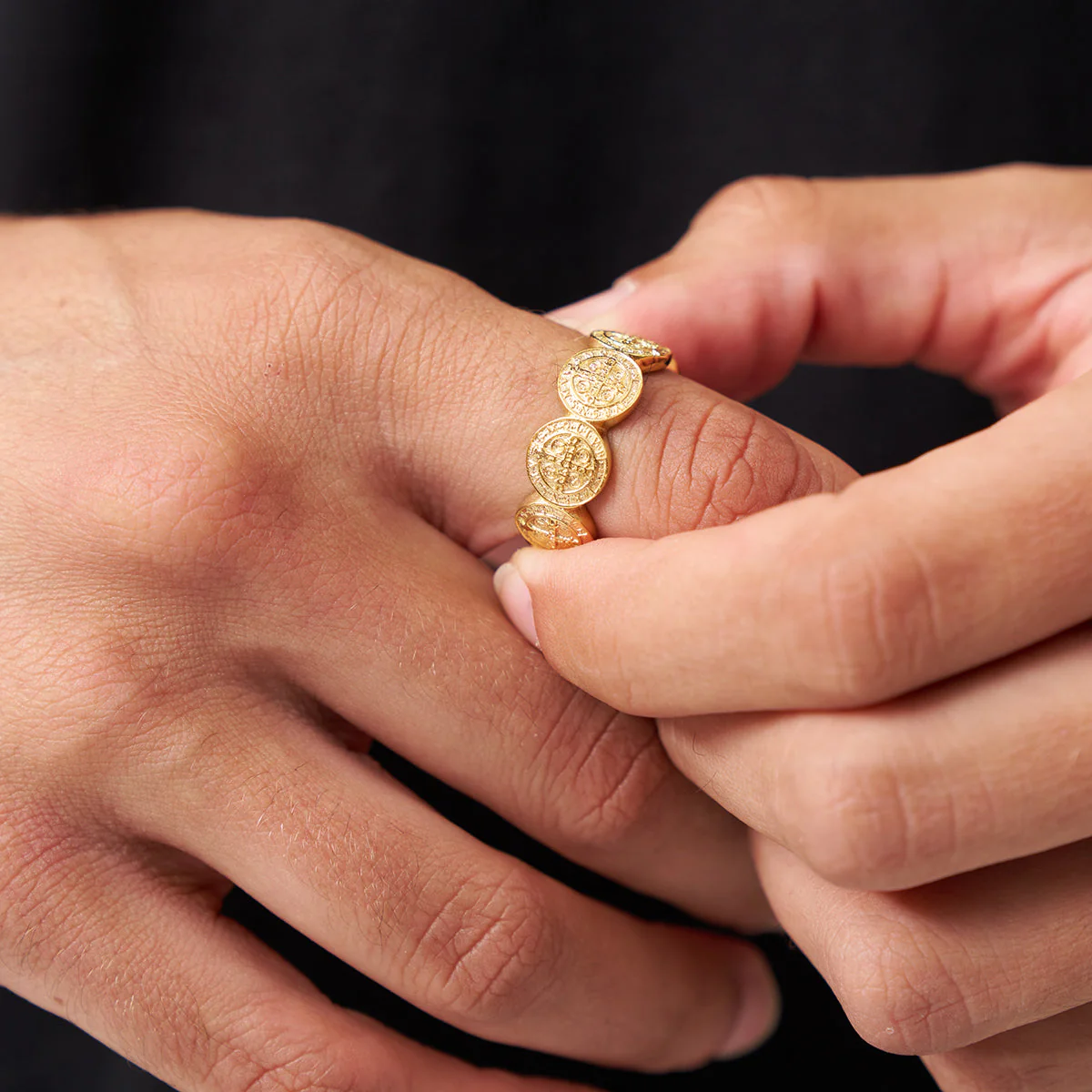 Saint Benedict Band Ring (Gold) - Image 3